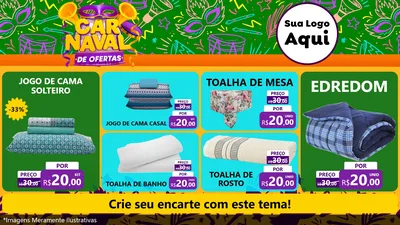 Modelo de TV para TV Horizontal com o tema Carnaval de Ofertas para Cama, Mesa e Banho