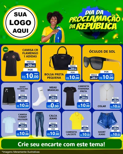 Modelo de Rede Social para Feed Instagram com o tema Dia Da Proclamação Da República para Roupas e acessórios