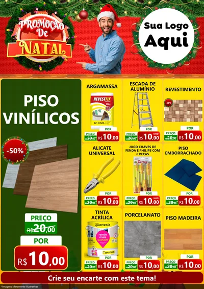 Modelo de Encarte para Encarte A4 Vertical com o tema Promoção de Natal para Material para Construção