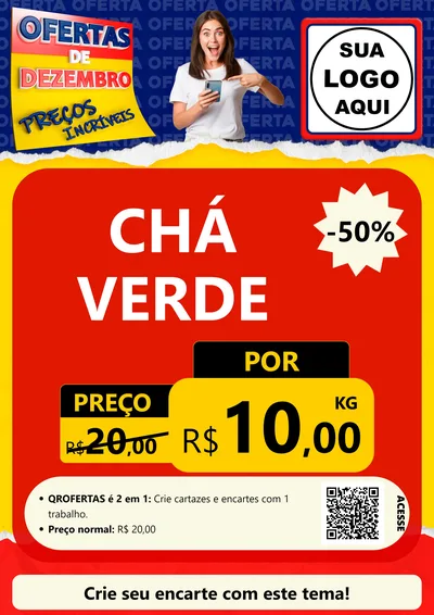 Modelo de Cartaz para Cartaz A4 Vertical com o tema Ofertas de Dezembro - Preços Incríveis para Produtos Naturais