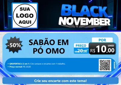 Modelo de Cartaz para Cartaz A4 Horizontal com o tema Black November para Produtos de Limpeza