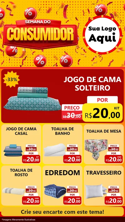 Modelo de Rede Social para Stories com o tema Semana do Consumidor para Cama, Mesa e Banho