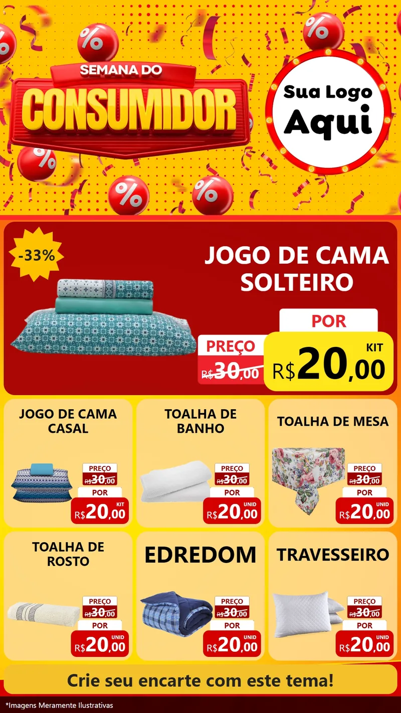 Modelo de Rede Social para Stories com o tema Semana do Consumidor para Cama, Mesa e Banho