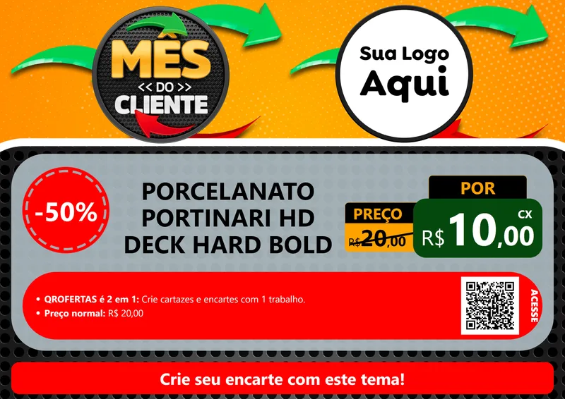 Modelo de Cartaz para Cartaz A4 Horizontal com o tema Mês do Cliente para Pisos e revestimentos
