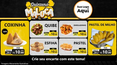 Modelo de TV para TV Horizontal com o tema Quinzena Maluca para Salgadaria