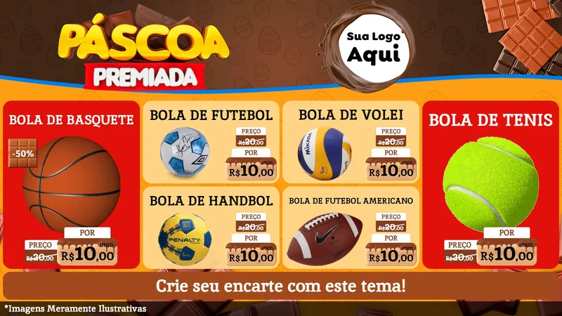 Modelo de TV para TV Horizontal com o tema Páscoa Premiada para Artigos Esportivos