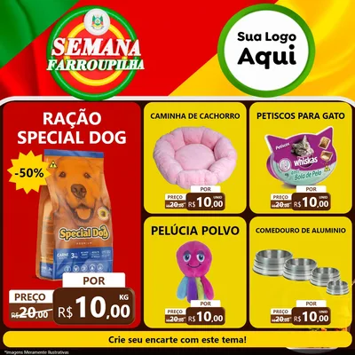 Modelo de Rede Social para Feed Facebook com o tema Semana Farroupilha para Pet Shop