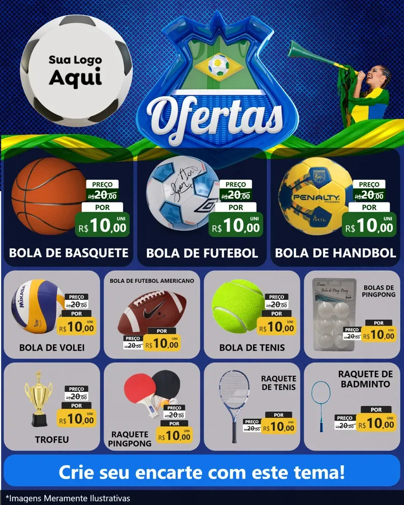 Modelo de Rede Social para Feed Instagram com o tema Ofertas (Futebol) para Artigos Esportivos