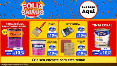 Modelo de TV para TV Horizontal com o tema Folia de Preços Baixos para Tintas e Ferramentas