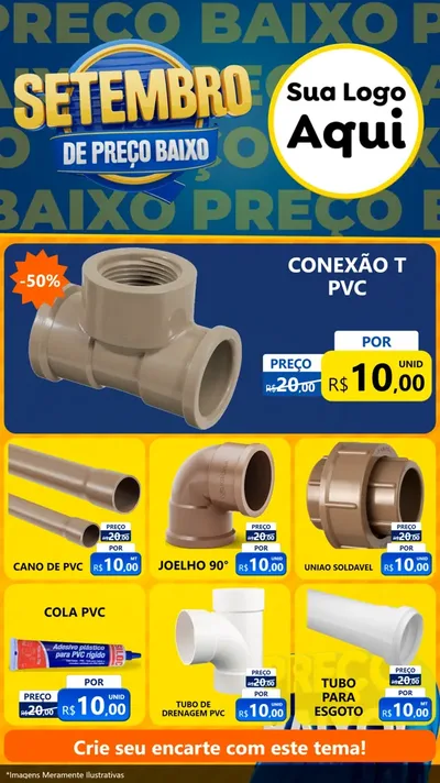 Modelo de Rede Social para Stories com o tema Setembro De Preço Baixo para Tubos e conexões