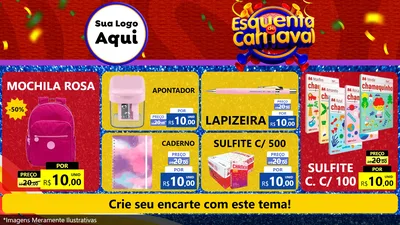 Modelo de TV para TV Horizontal com o tema Esquenta de Carnaval para Papelaria