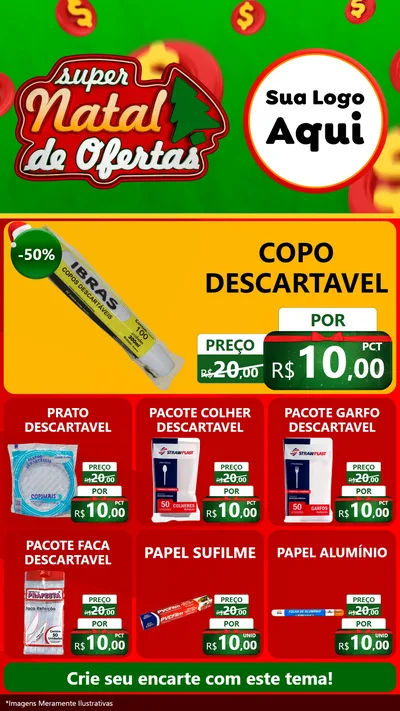 Modelo de Rede Social para Stories com o tema Super Natal de Ofertas para Embalagens