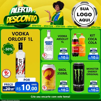 Modelo de Rede Social para Feed Facebook com o tema Alerta de Desconto para Distribuidora de bebidas