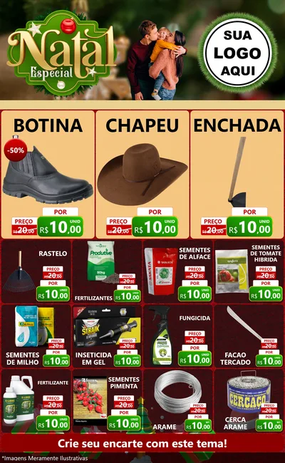 Modelo de Encarte para Encarte Grande com o tema Natal Especial para Agropecuária