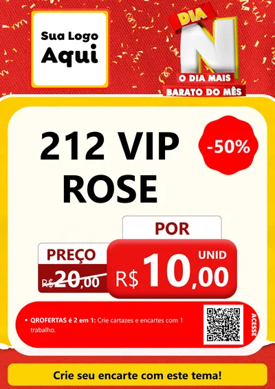 Modelo de Cartaz para Cartaz A4 Vertical com o tema Dia N o Dia Mais Barato do Mês para Perfumes