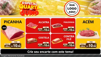 Modelo de TV para TV Horizontal com o tema Especial Quarta do Suíno para Açougue