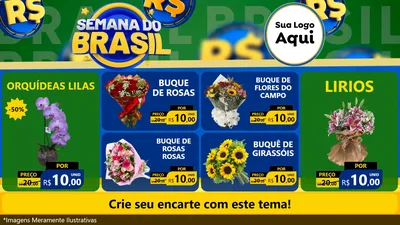 Modelo de TV para TV Horizontal com o tema Semana Do Brasil para Floricultura e jardim
