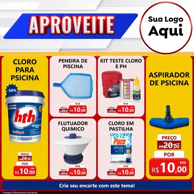 Modelo de Rede Social para Feed Facebook com o tema Aproveite para Produtos para Piscina
