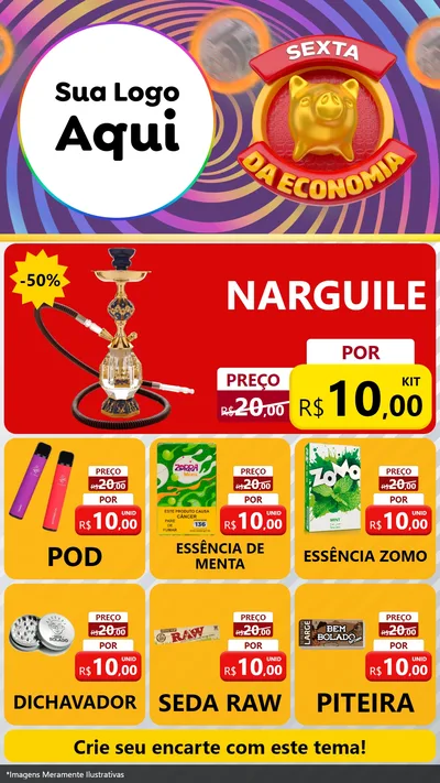 Modelo de Rede Social para Stories com o tema Sexta da Economia para Tabacaria