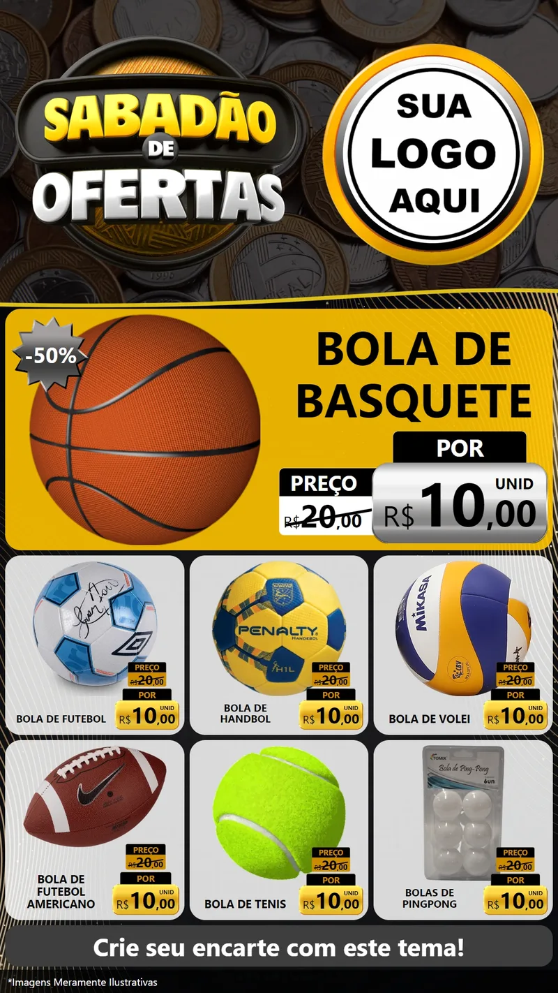 Modelo de Rede Social para Stories com o tema Sabadão de Ofertas para Artigos Esportivos