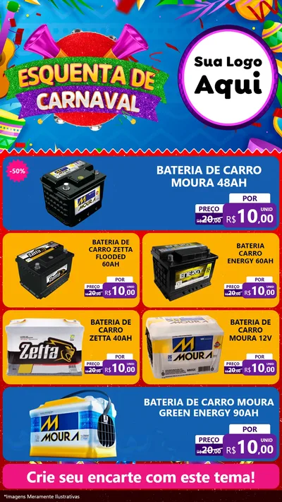 Modelo de TV para TV Vertical com o tema Esquenta de Carnaval para Baterias Elétricas