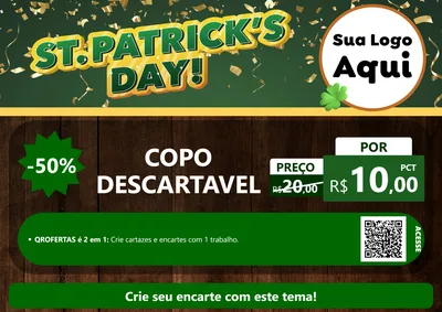 Modelo de Cartaz para Cartaz A4 Horizontal com o tema St Patriks Day para Embalagens