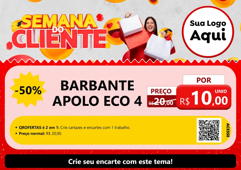 Modelo de Cartaz para Cartaz A4 Horizontal com o tema Semana do Cliente para Armarinho e Aviamentos