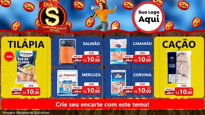 Modelo de TV para TV Horizontal com o tema Dia S - O Dia Mais Barato Do Mês para Peixaria