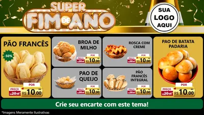 Modelo de TV para TV Horizontal com o tema Super Fim de Ano para Padaria