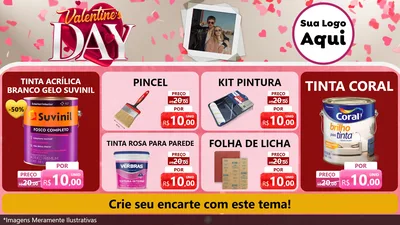 Modelo de TV para TV Horizontal com o tema Valentine's Day para Tintas e Ferramentas