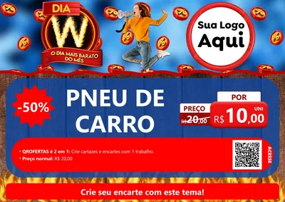 Modelo de Cartaz para Cartaz A4 Horizontal com o tema Dia W - O Dia Mais Barato Do Mês para Auto peças