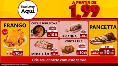 Modelo de TV para TV Horizontal com o tema A Partir de Um e Noventa e Nove - 1,99 para Assados