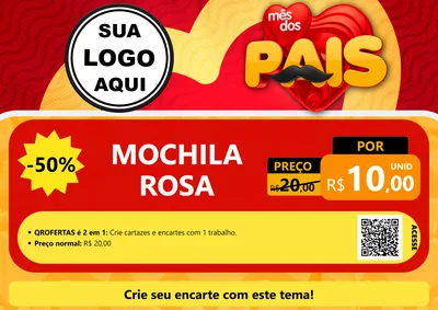 Modelo de Cartaz para Cartaz A4 Horizontal com o tema Mês Dos Pais para Papelaria