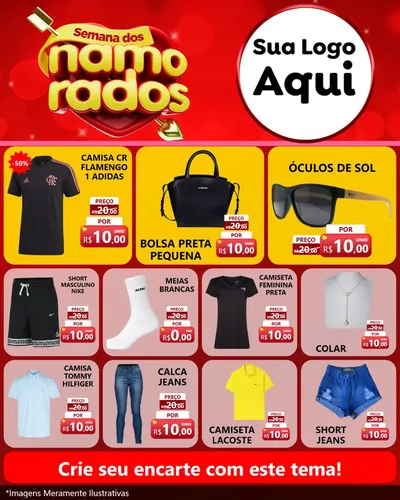 Modelo de Rede Social para Feed Instagram com o tema Semana dos namorados para Roupas e acessórios