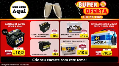Modelo de TV para TV Horizontal com o tema Super Oferta Fim de Ano para Baterias Elétricas