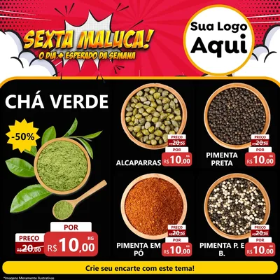 Modelo de Rede Social para Feed Facebook com o tema Sexta Maluca! para Produtos Naturais