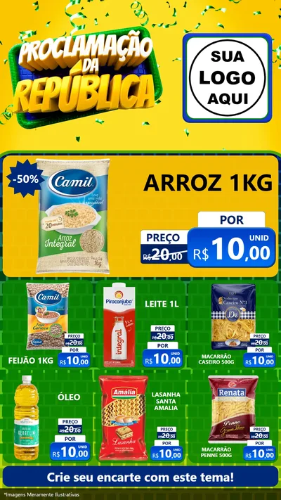Modelo de Rede Social para Stories com o tema Proclamação da República para Supermercado