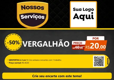 Modelo de Cartaz para Cartaz A4 Horizontal com o tema Nossos Serviços para Ferragens