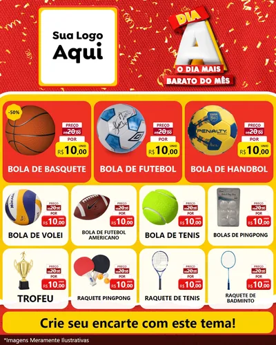 Modelo de Rede Social para Feed Instagram com o tema Dia A o Dia Mais Barato do Mês para Artigos Esportivos