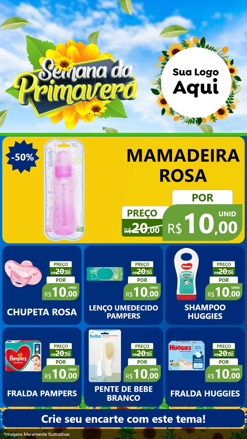 Modelo de Rede Social para Stories com o tema Semana da Primavera para Bebês