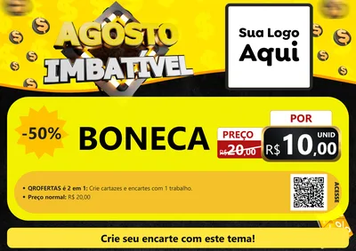 Modelo de Cartaz para Cartaz A4 Horizontal com o tema Agosto Imbatível para Brinquedos