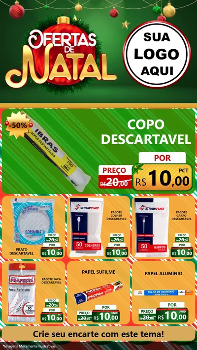 Modelo de Rede Social para Stories com o tema Ofertas de Natal para Embalagens