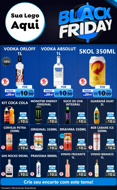 Modelo de Encarte para Encarte Grande com o tema Black Friday para Distribuidora de bebidas