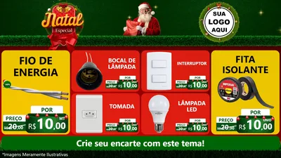 Modelo de TV para TV Horizontal com o tema Natal Especial para Materiais Elétricos