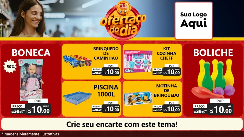 Modelo de TV para TV Horizontal com o tema Ofertaço Do Dia para Brinquedos