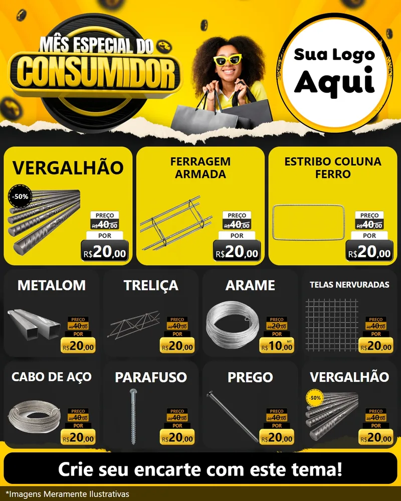 Modelo de Rede Social para Feed Instagram com o tema Mês Especial do Consumidor para Ferragens