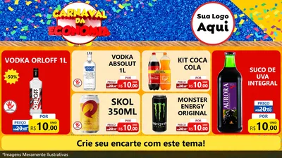 Modelo de TV para TV Horizontal com o tema Carnaval da Economia para Distribuidora de bebidas