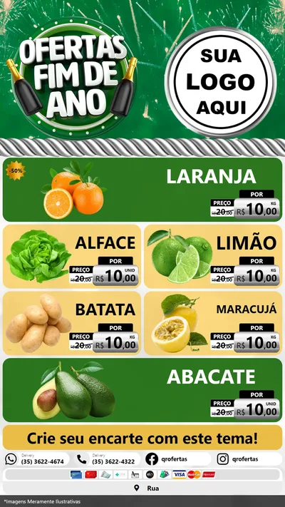 Modelo de TV para TV Vertical com o tema Ofertas Fim de Ano para Hortifrúti