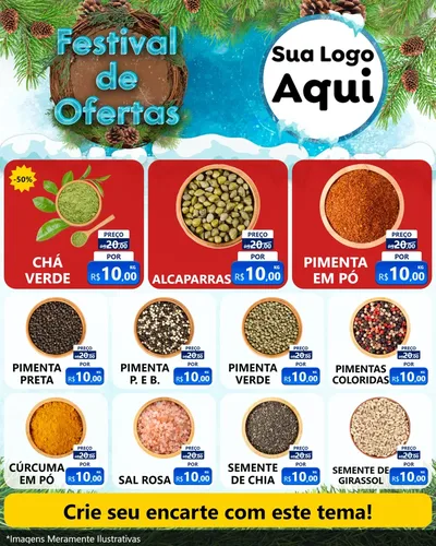 Modelo de Rede Social para Feed Instagram com o tema Festival de Ofertas - Inverno para Produtos Naturais
