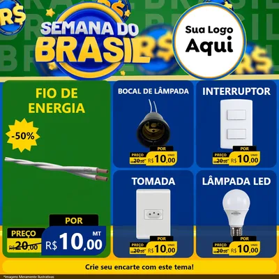 Modelo de Rede Social para Feed Facebook com o tema Semana Do Brasil para Materiais Elétricos